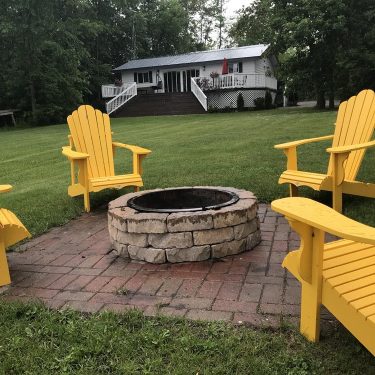 Inviting and comfortable fire pit area